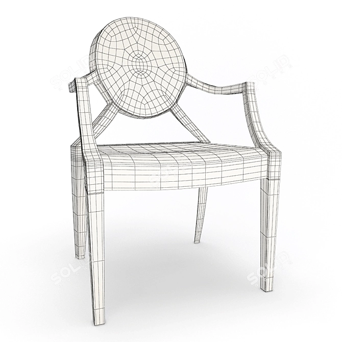 Sleek Modern Ghost Chair 3D model image 3