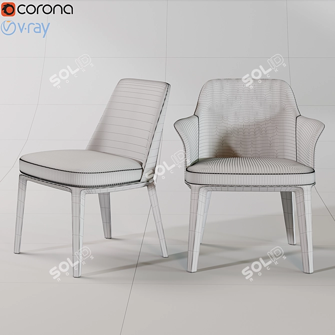 Sophie: Modern Elegance in a Chair 3D model image 3