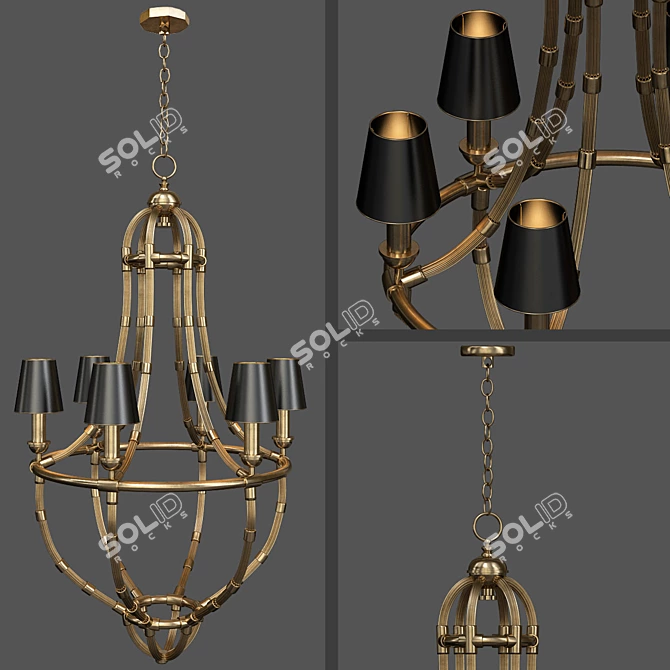 Elegant Moreaux L Chandelier 3D model image 1