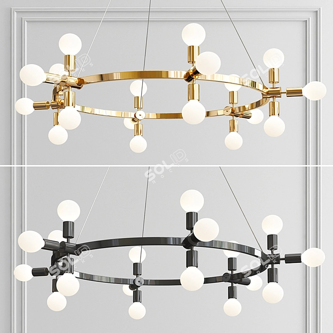 Radcliffe Round Chandelier: Modern Elegance Illuminated 3D model image 1