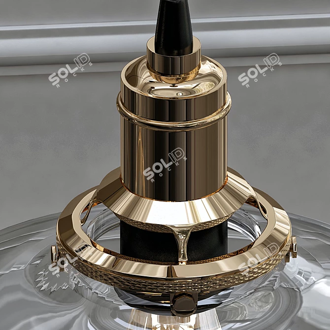 Elegant Franklin Glass Pendant 3D model image 2