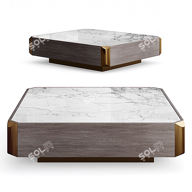 Sleek Modern Coffee Table 3D model image 1