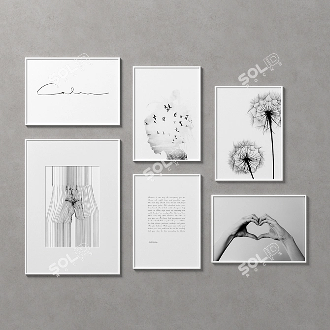 6-Piece Frame Collection 3D model image 1