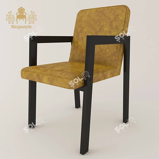 Megastyle OM Chair: Stylish Eco-Leather and Metal Design 3D model image 1