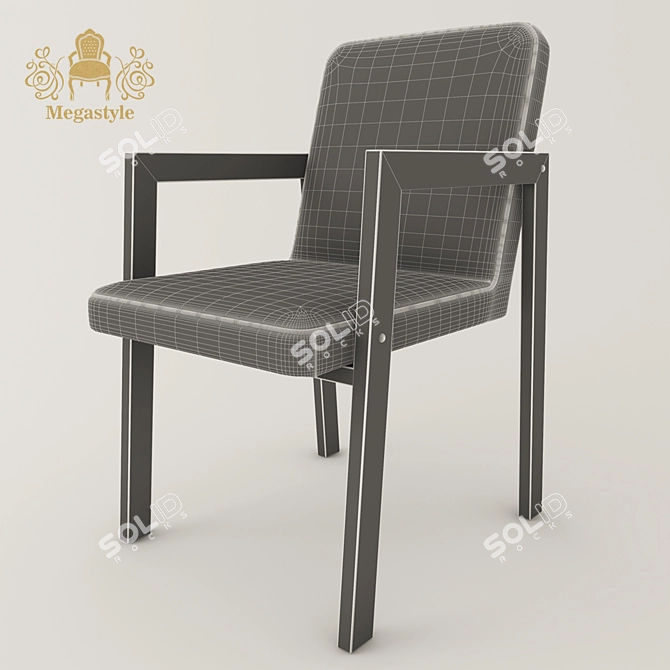 Megastyle OM Chair: Stylish Eco-Leather and Metal Design 3D model image 2