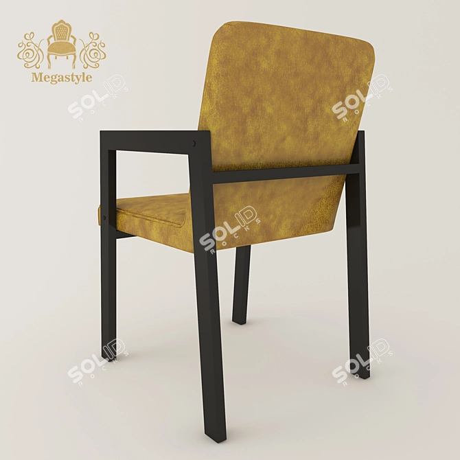 Megastyle OM Chair: Stylish Eco-Leather and Metal Design 3D model image 3