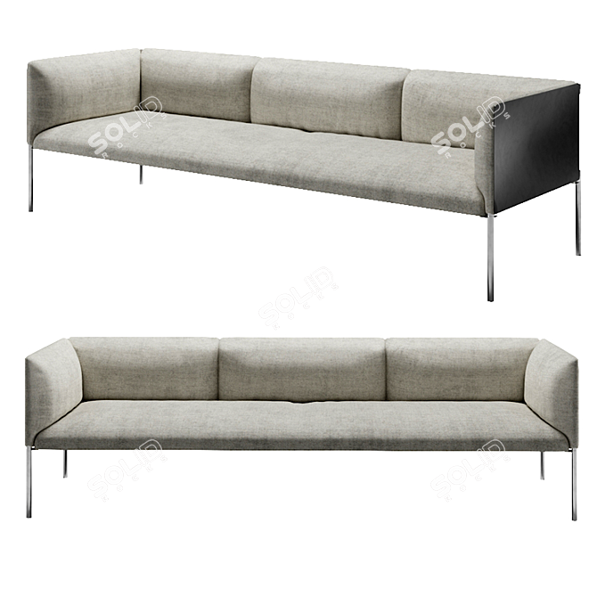 Title: Hollow 3-Seat Sofa 3D model image 1