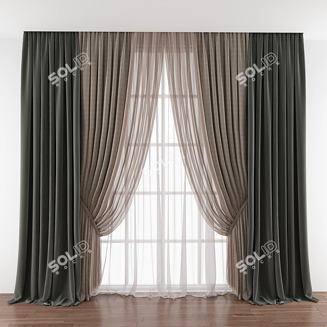 Elegant 415 Curtain: Flawless Design 3D model image 1