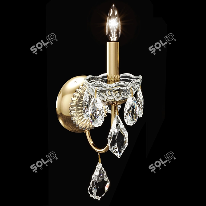 Elegant Schonbek 1701 Crystal Sconce 3D model image 1