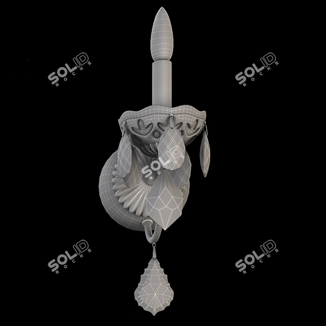 Elegant Schonbek 1701 Crystal Sconce 3D model image 3