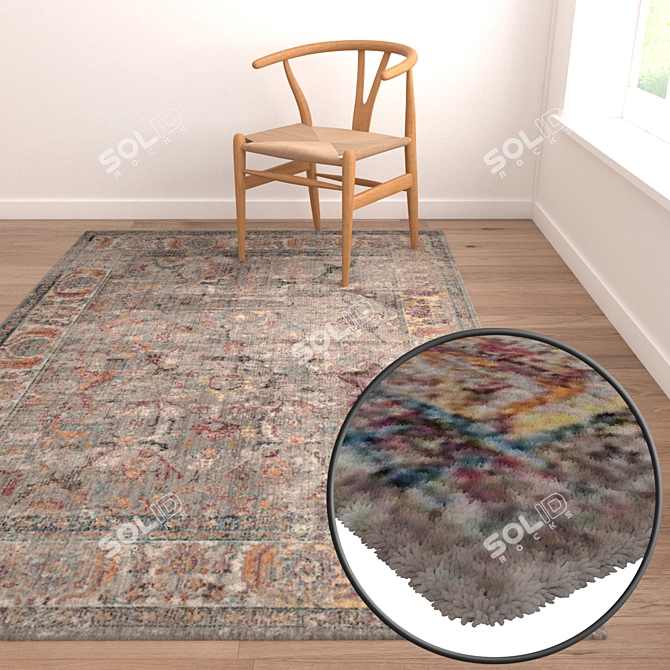 Luxury Rug Set: High-Quality Textures. 3D model image 2