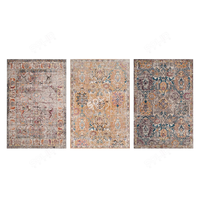 Luxury Rug Set: High-Quality Textures. 3D model image 3