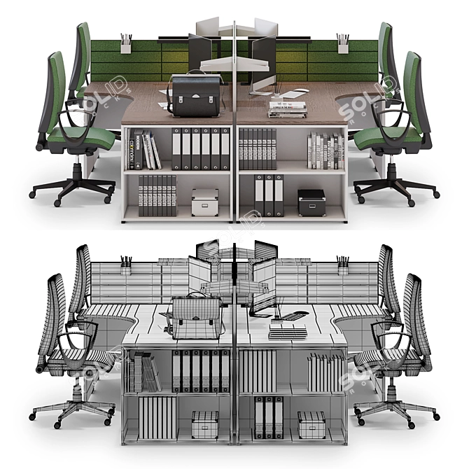 LAS OXI v3: Efficient Office Workspace 3D model image 2