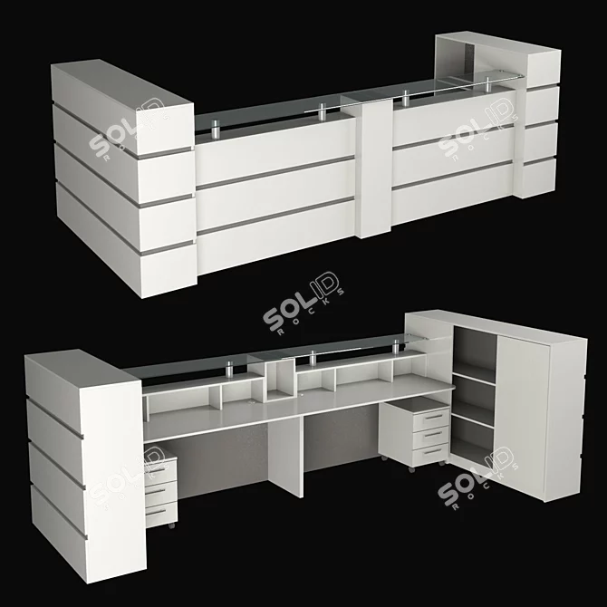 ALMIRA Double and Single Reception Desk 3D model image 2