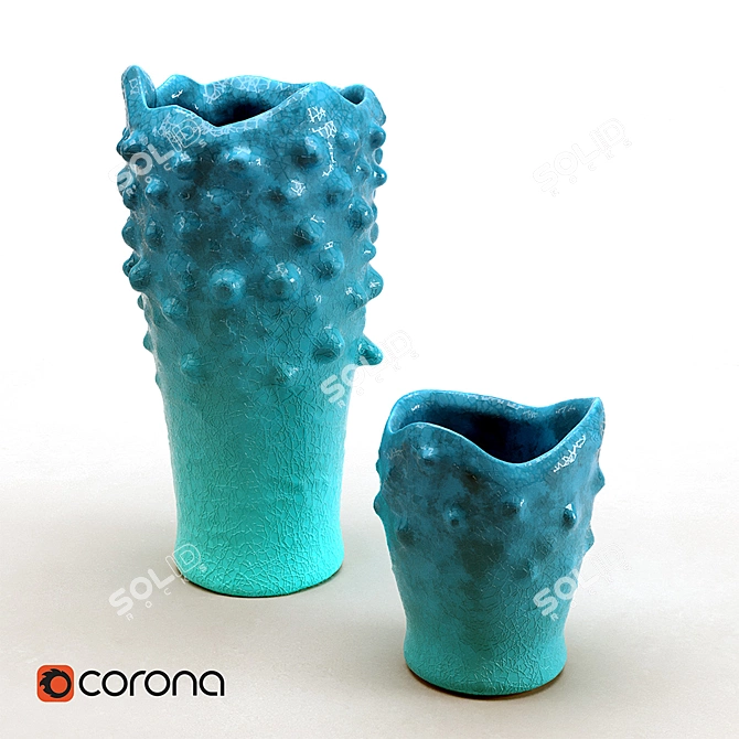 Modern Ceramic Vases: Stylish Home Decor 3D model image 1