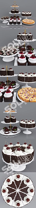 Delicious Cherry Dessert 3D model image 4