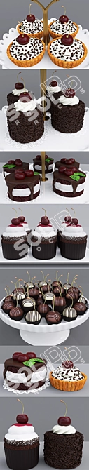 Delicious Cherry Dessert 3D model image 5