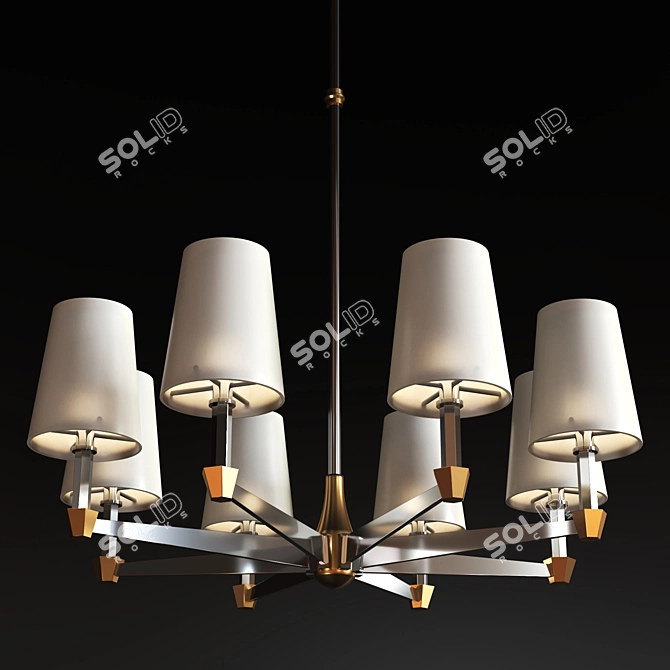 Modern Crystal Eight-Branch Chandelier 3D model image 1