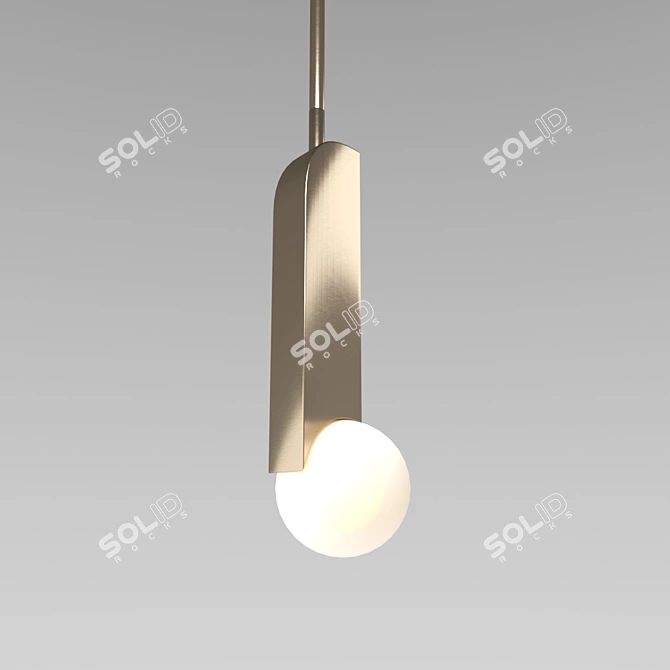 Modern Brass Pendant Light 3D model image 1