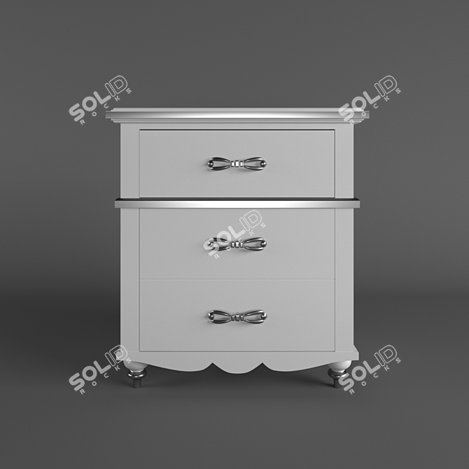 Elegant Estelle Bedside Nightstand 3D model image 1