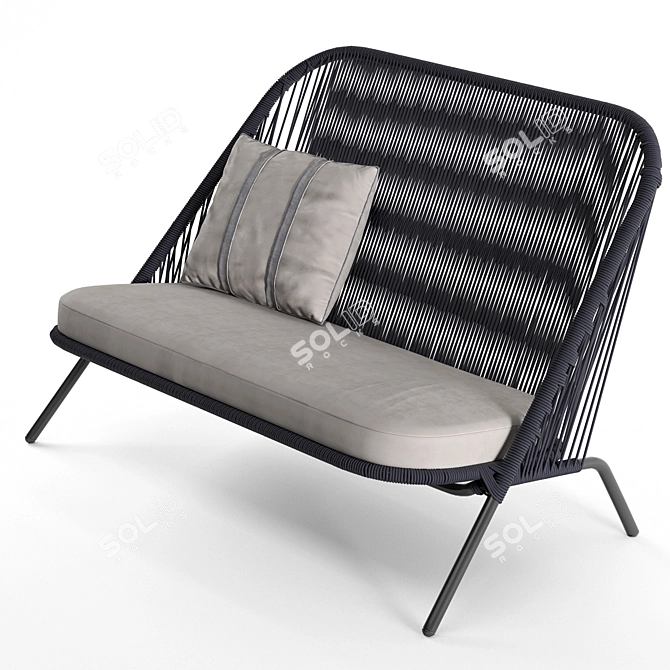 Julia Grup STAD Black Polyester Rope Sofa 3D model image 1