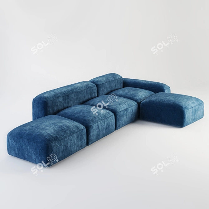 Elegant Lapis Sofa | Luxurious Comfort 3D model image 1