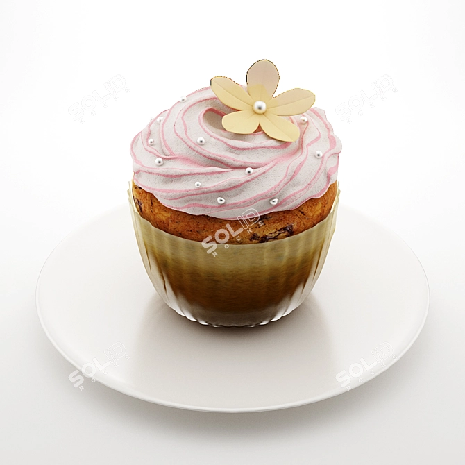 Sweet Delight Cupcake 3D model image 1