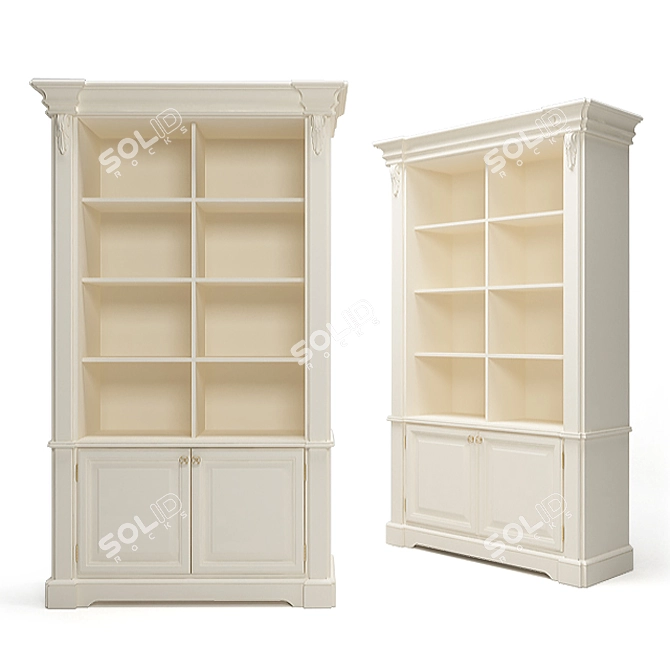 Modern Wooden Bookcase 3D model image 1