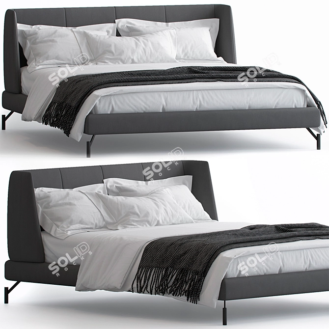 Basket Bed: Sleek and Spacious 3D model image 2