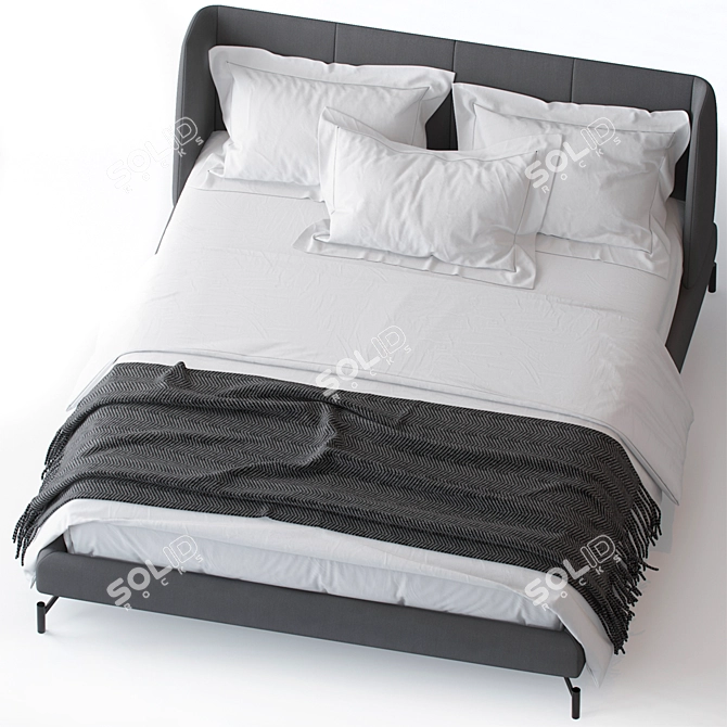 Basket Bed: Sleek and Spacious 3D model image 3