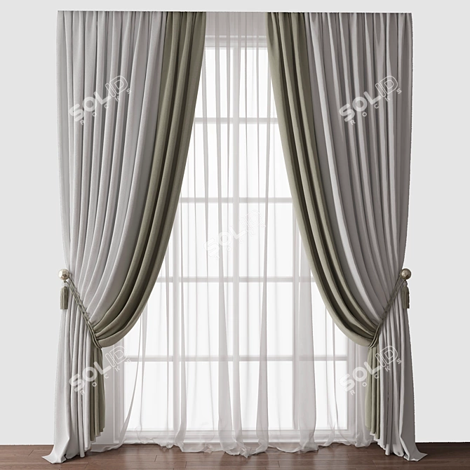 Elegant Drapery 419 3D model image 1