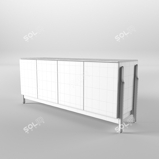 Modern Ash Sideboard: Sleek Design & Ample Storage 3D model image 3
