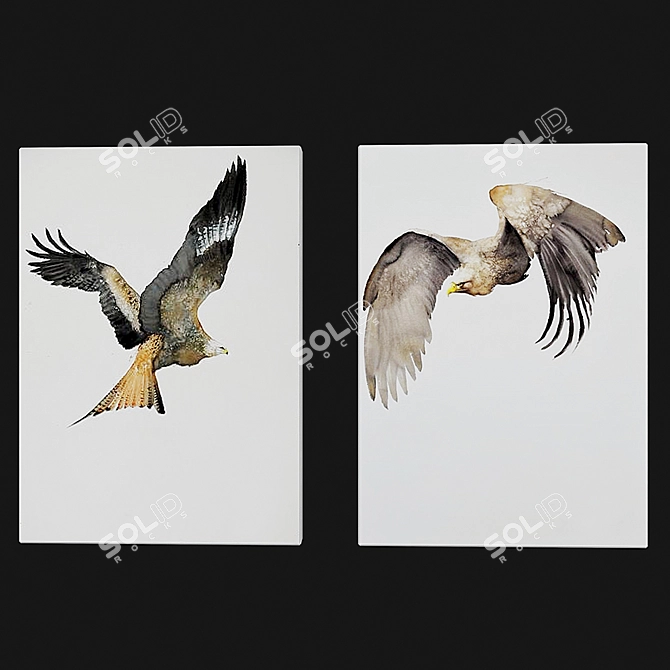 Majestic Golden Eagle Art Print 3D model image 2