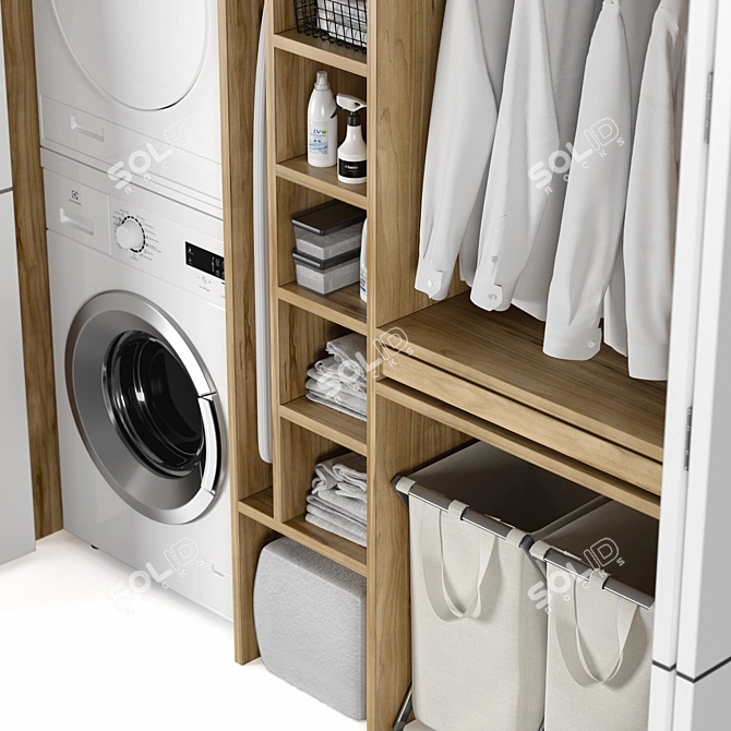 Efficient Laundry Solution: L-2200mm x B-800mm x H-2200mm 3D model image 2