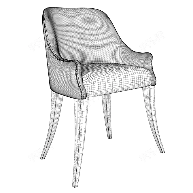 Elegant Dafna Chair: Sleek Design, Perfect Height 3D model image 2