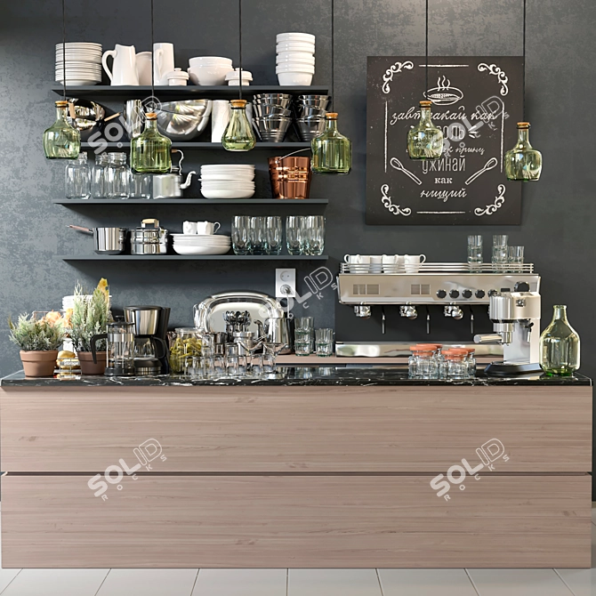 Modern Coffee Point: Cafe, Restaurant, Coffee Maker, Grinder 3D model image 1