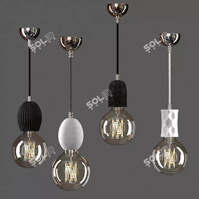 Loft-Concept Pendant Lamp: BETON Collection 3D model image 1