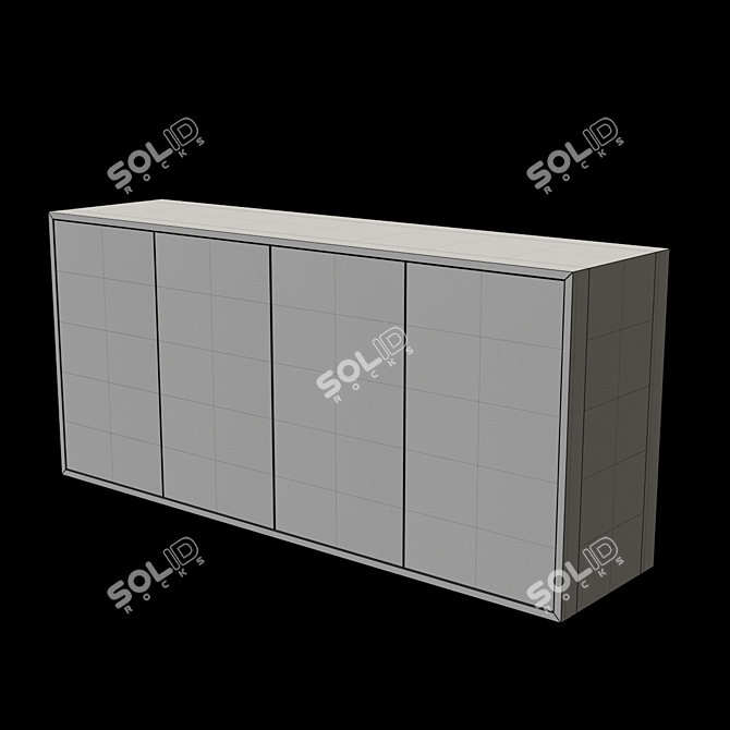 Elegant Oak Dresser with Bronze Finish 3D model image 2