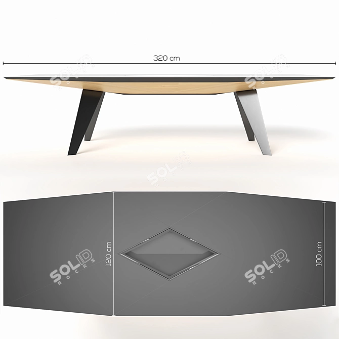 Sleek Poly Set: Table + Chairs 3D model image 2