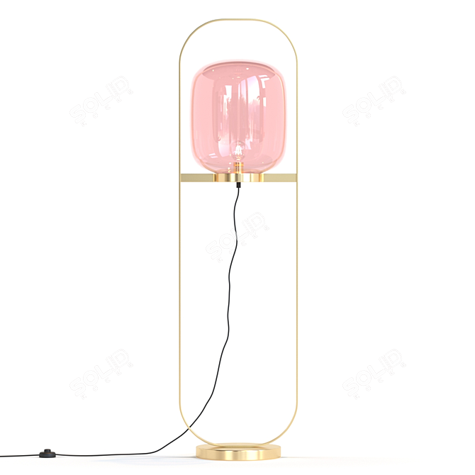 Jupiter Pink-Brass Floor Lamp: Elegant Lighting Solution 3D model image 1