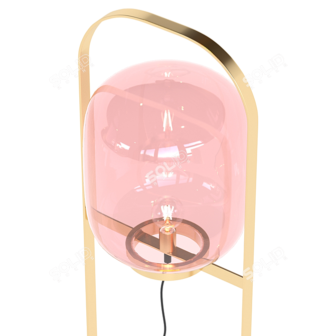 Jupiter Pink-Brass Floor Lamp: Elegant Lighting Solution 3D model image 2