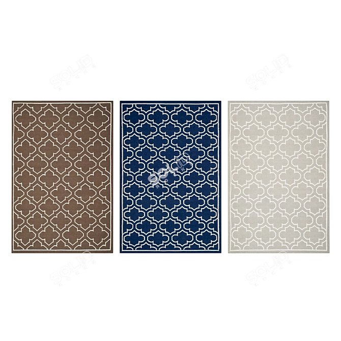 Versatile High-Quality 3-Piece Carpet Set 3D model image 3