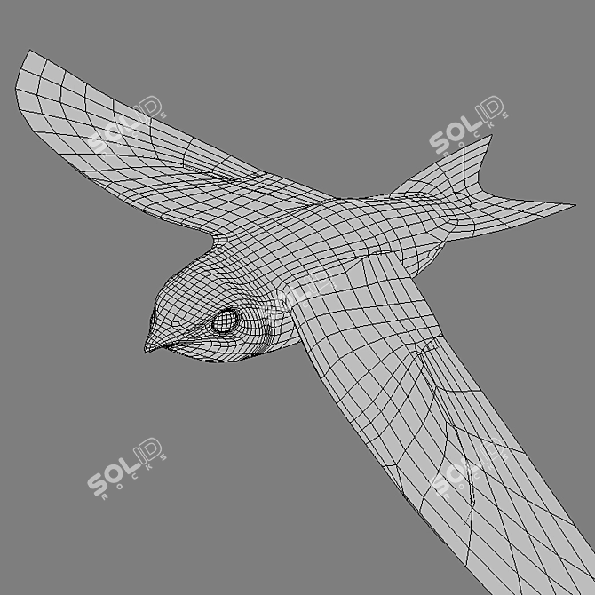 Swift in Flight - Exquisite Avian Replica 3D model image 3