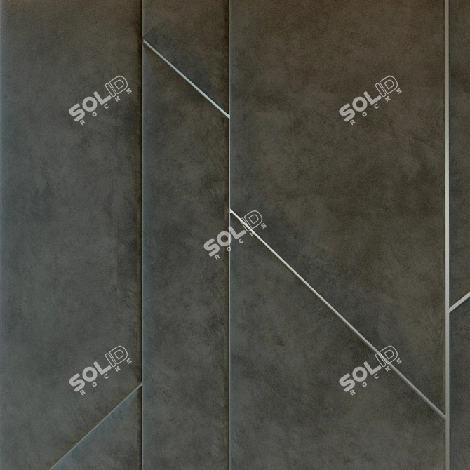 Soft Panel Wall Decor - Customizable Metal Moldings 3D model image 2