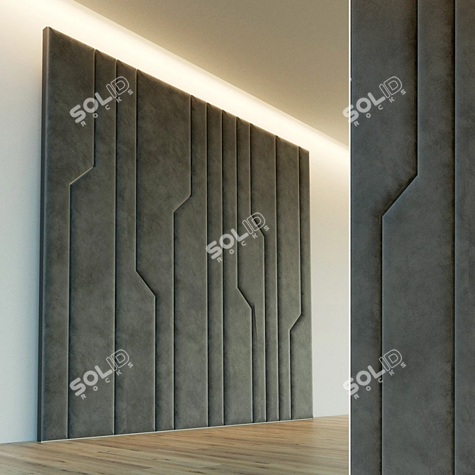 Molded Soft Panel: Versatile Decorative Wall 3D model image 1