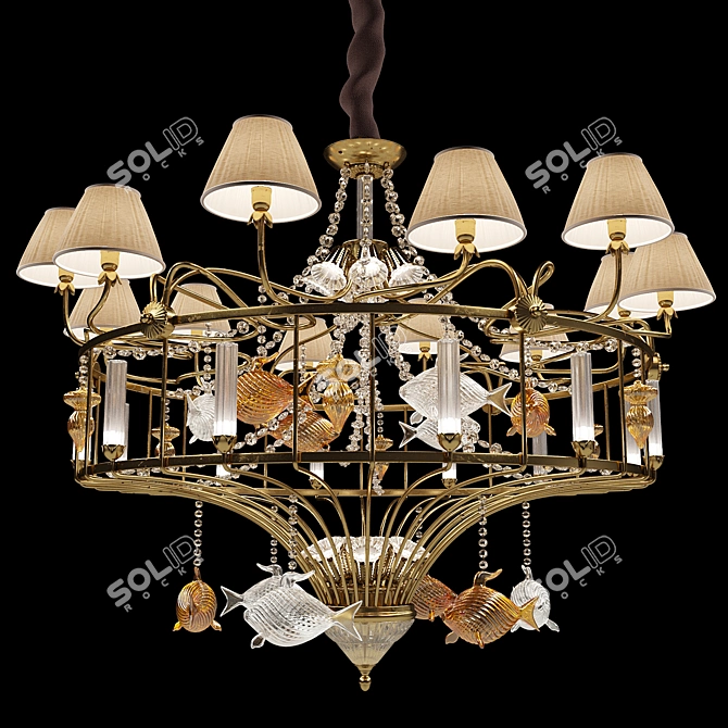 Aquarius Chandelier M626 3D model image 1