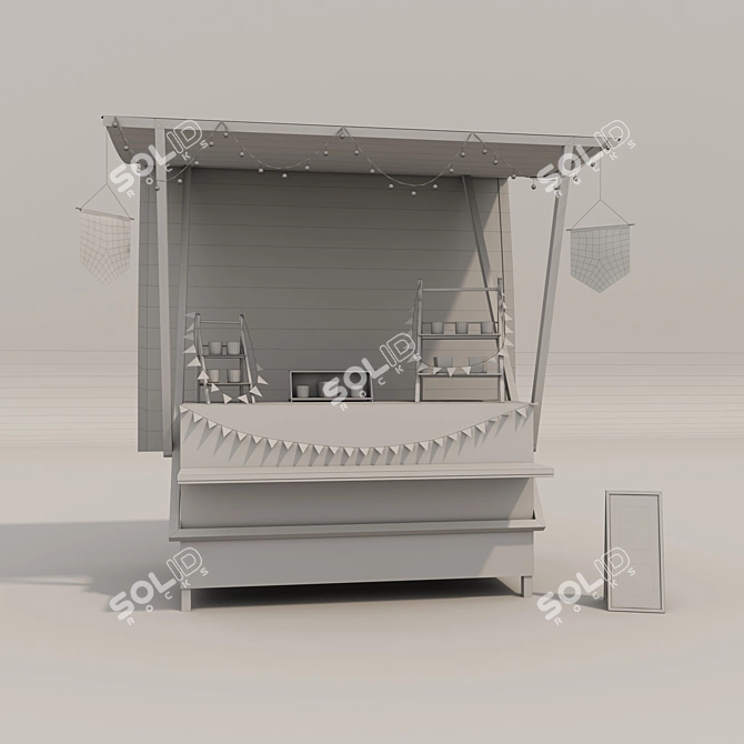 Portable Shopping Kiosks: Ideal for Markets 3D model image 1