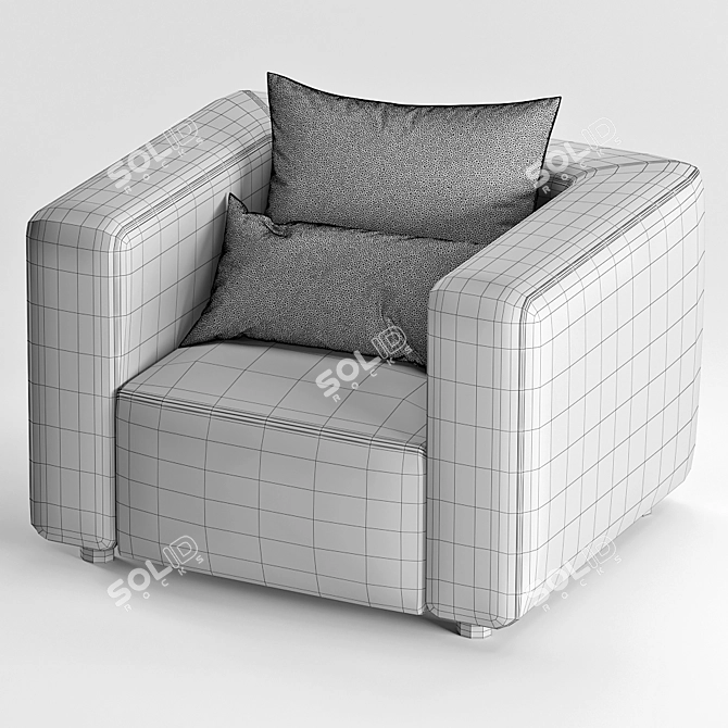 Andreu World DADO BU0320 Fabric Armchair 3D model image 3