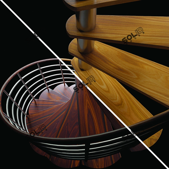  Elegant Spiral Staircase 3D model image 2