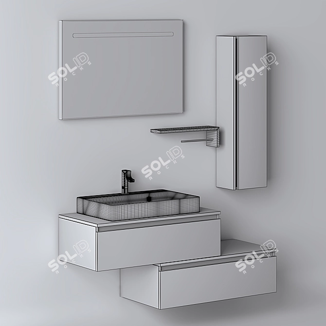 Elegance Bath Furniture Set 3D model image 3